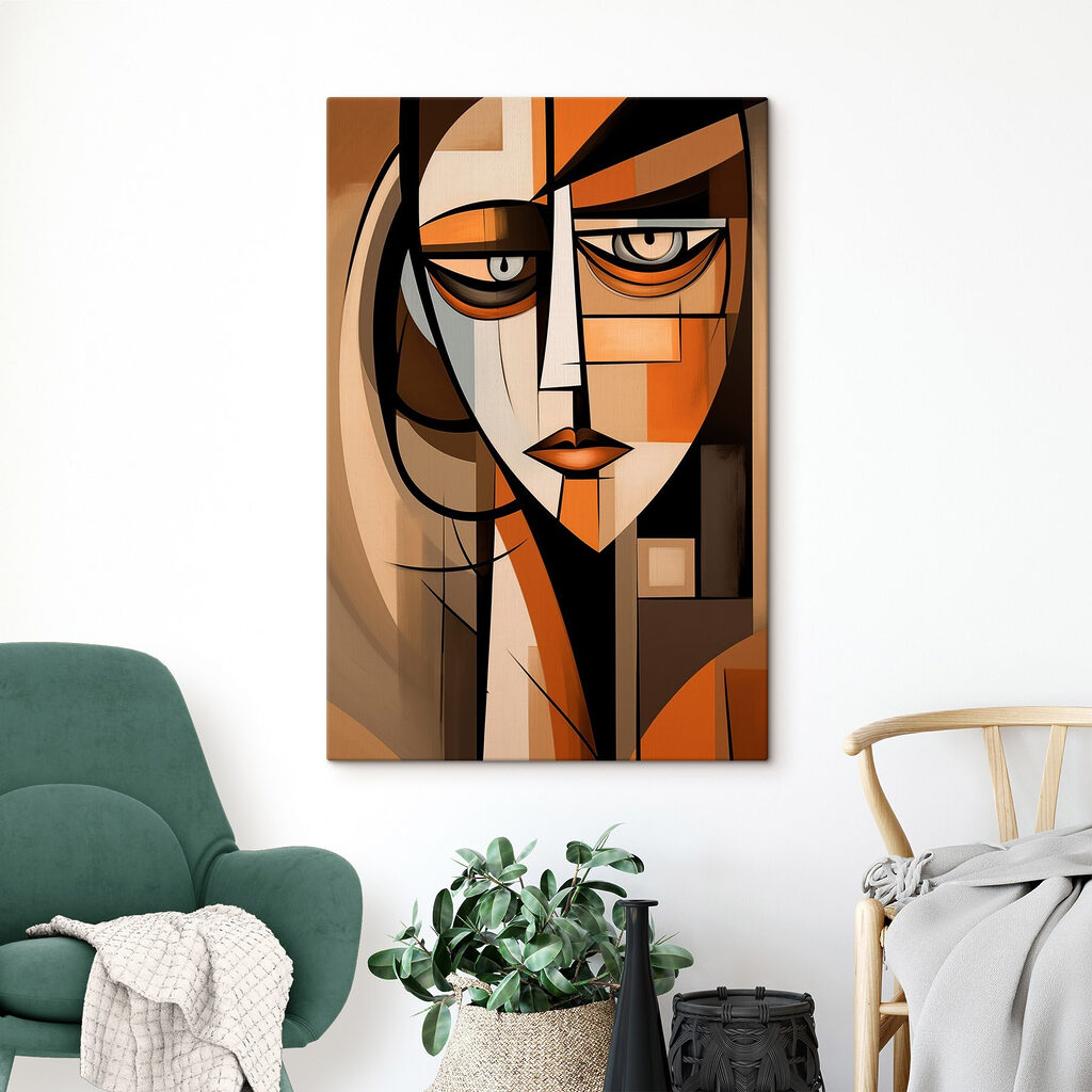 Painting of a woman's face Painting of a woman's face