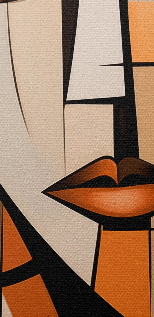 Painting of a woman's face Painting of a woman's face