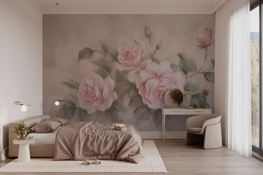 Painting of pink roses