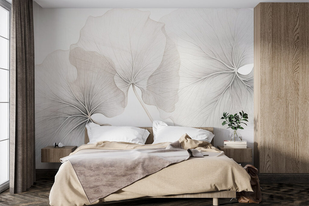 Delicate leaves in soft hues