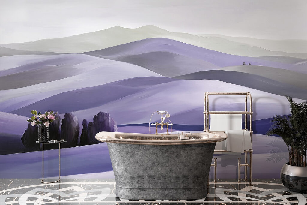 Landscape of hills with trees