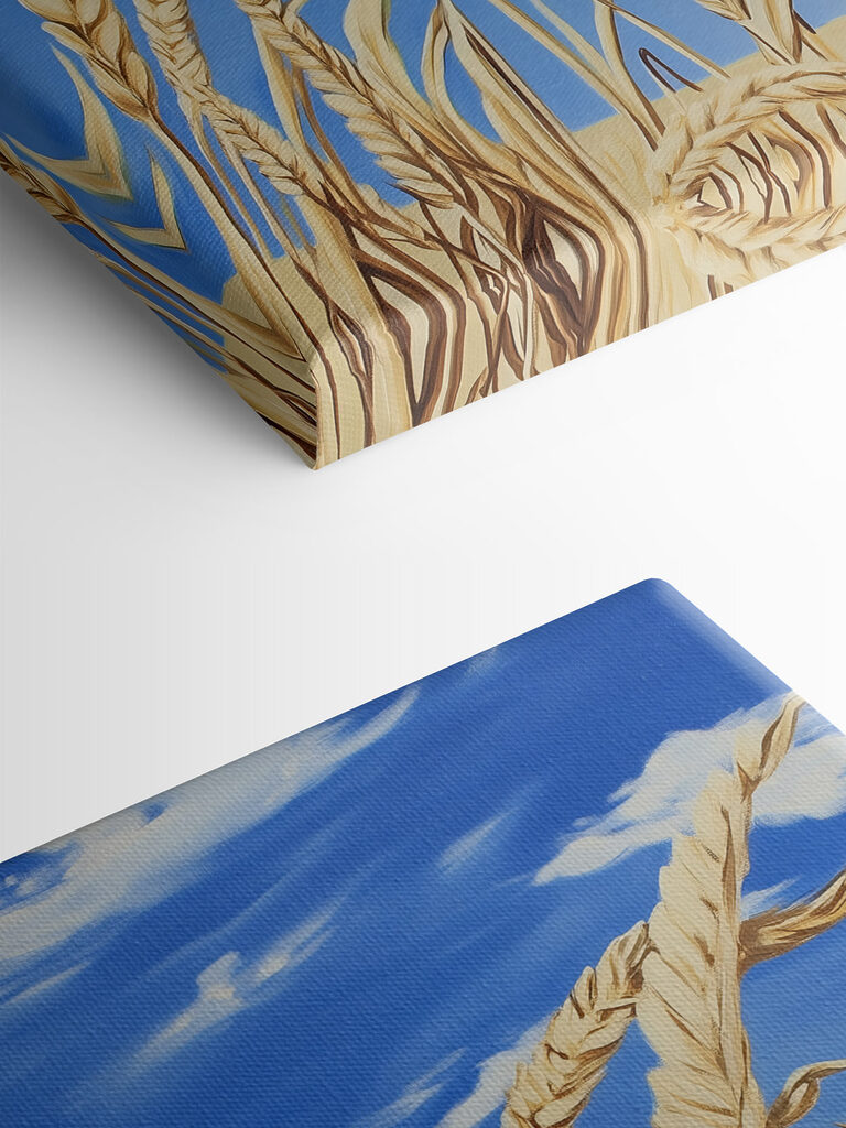 Painting of wheat in a field Painting of wheat in a field