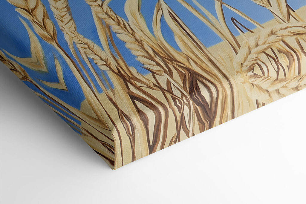 Painting of wheat in a field Painting of wheat in a field