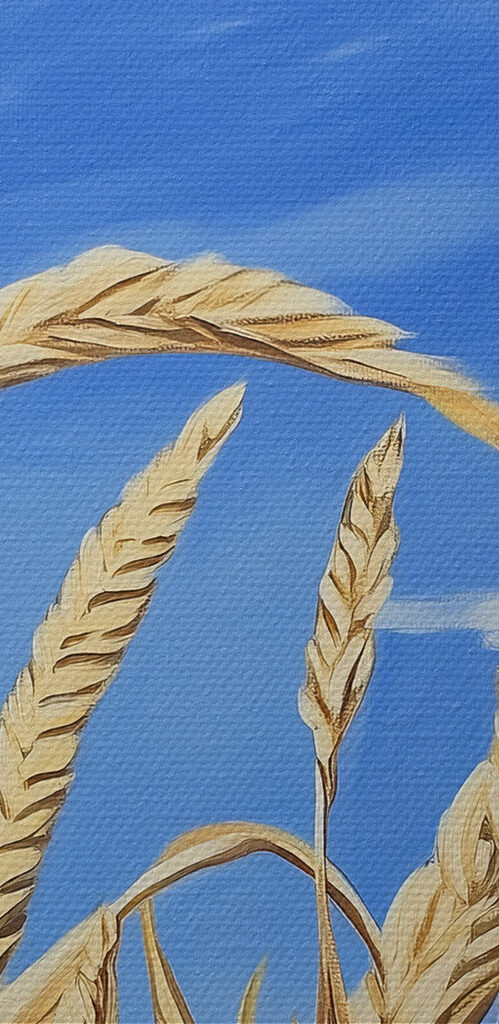 Painting of wheat in a field Painting of wheat in a field