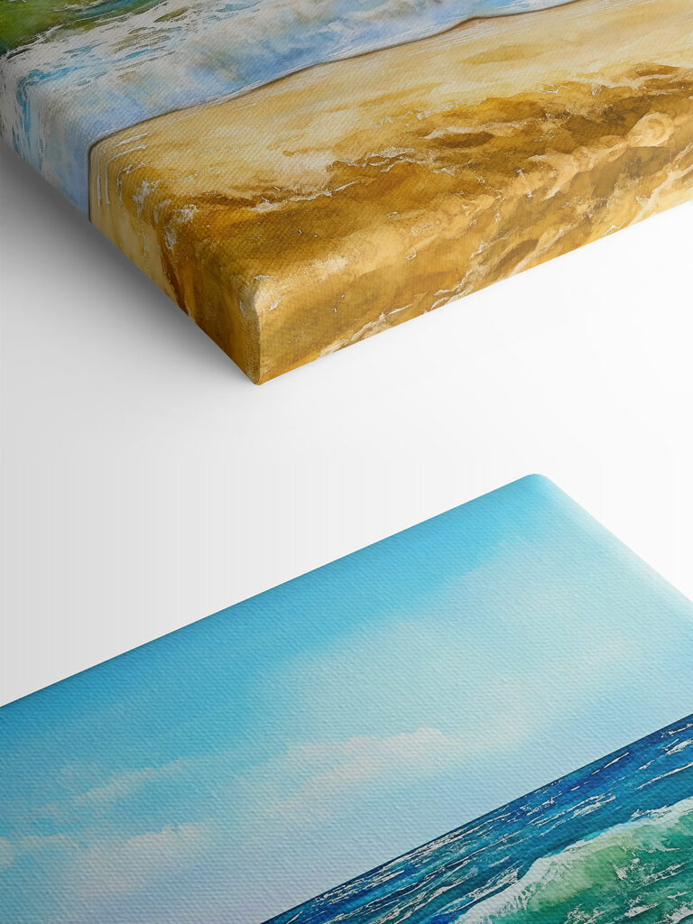 Watercolor of waves crashing on a beach Watercolor of waves crashing on a beach