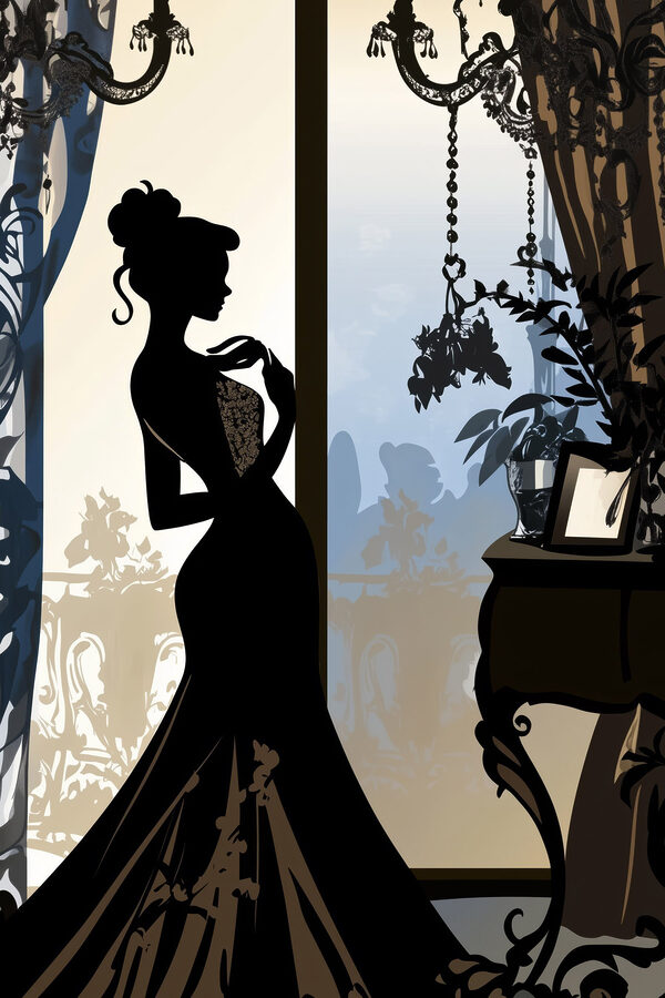 Silhouette of a woman in a dress