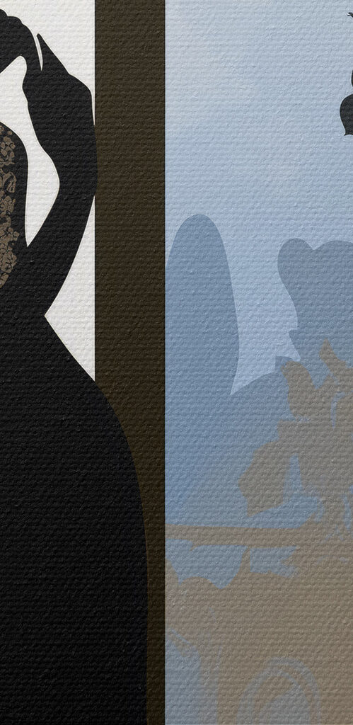 Silhouette of a woman in a dress