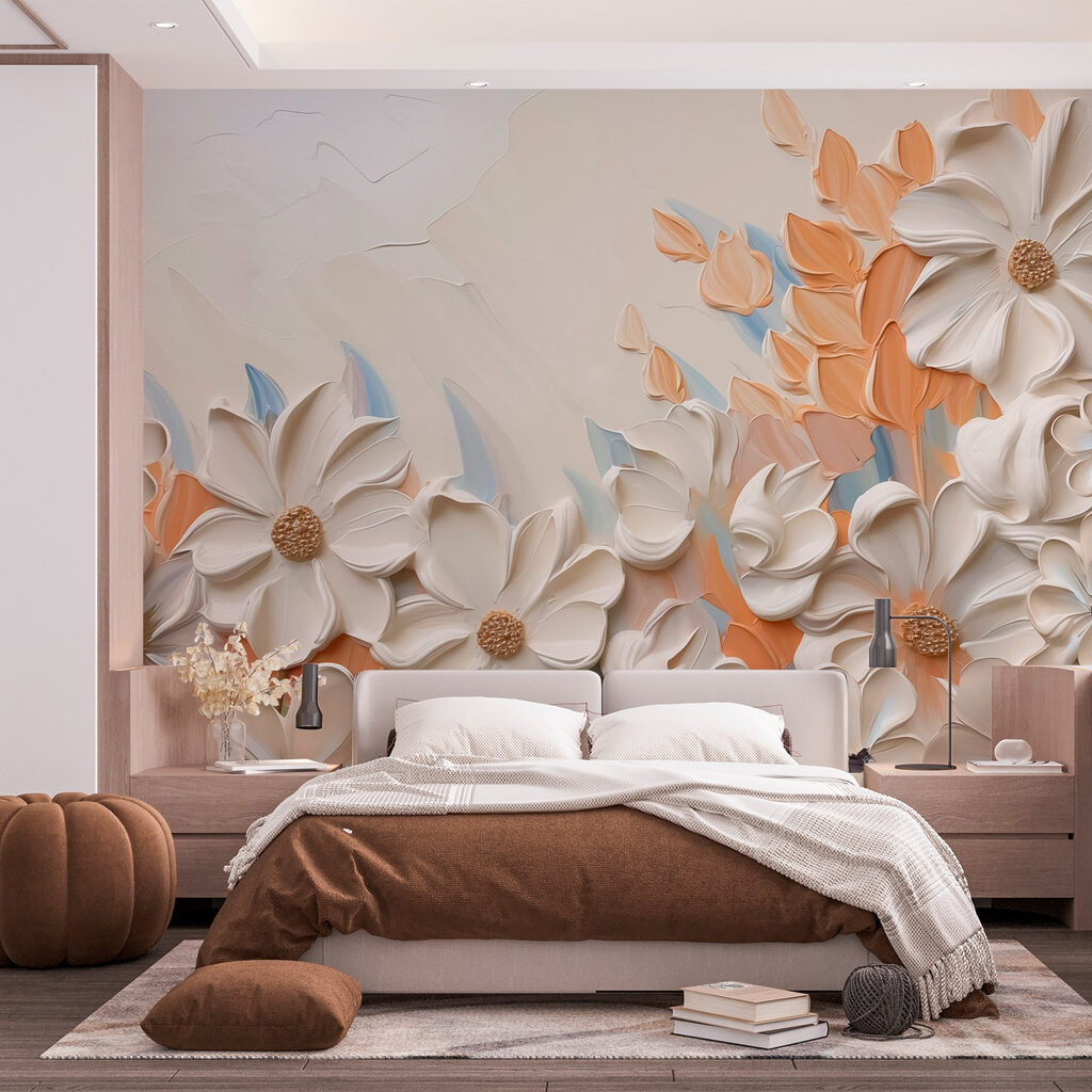 Painting of flowers on a wall
