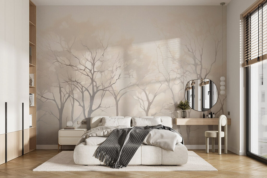 Group of trees in fog