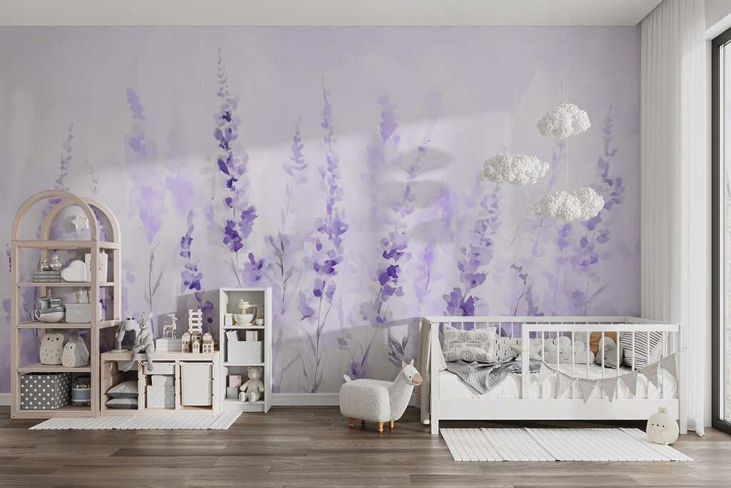 Painting of purple flowers