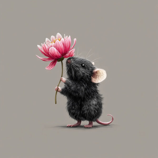 Mouse holding a flower Mouse holding a flower