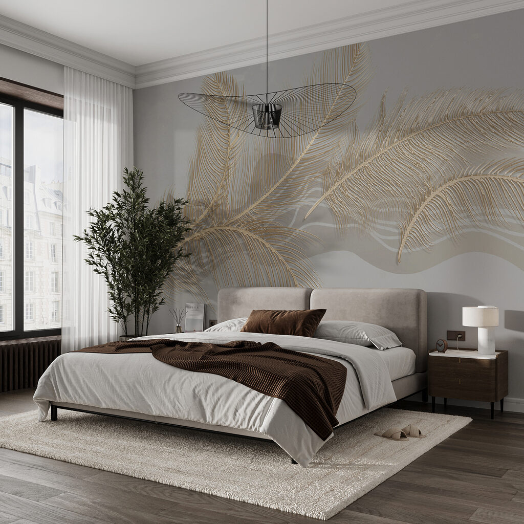 Elegant metallic feather illustration Elegant metallic feather illustration
