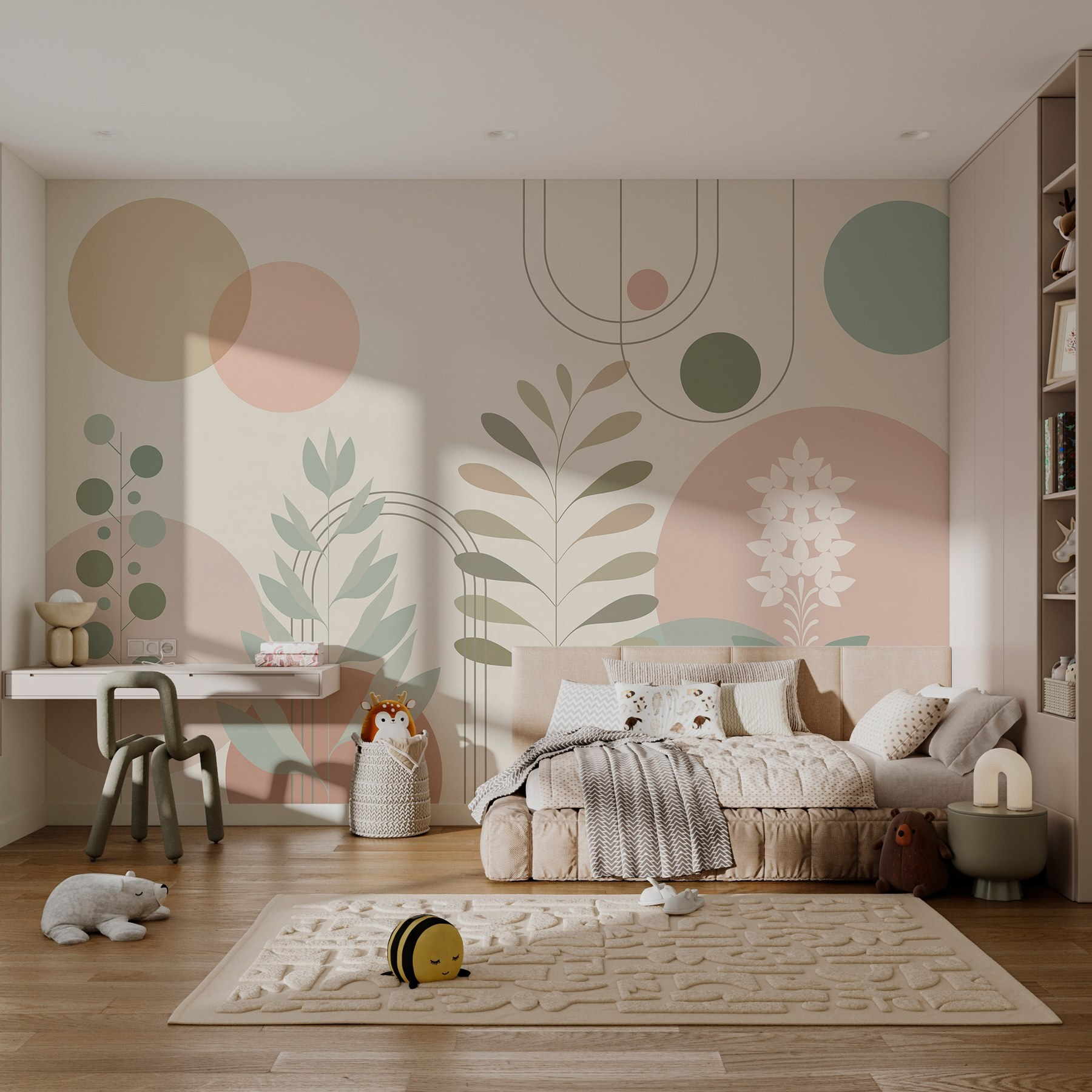 Абстрактний ботанічний дизайн з м'якими кольорами Абстрактний ботанічний дизайн з м'якими кольорами