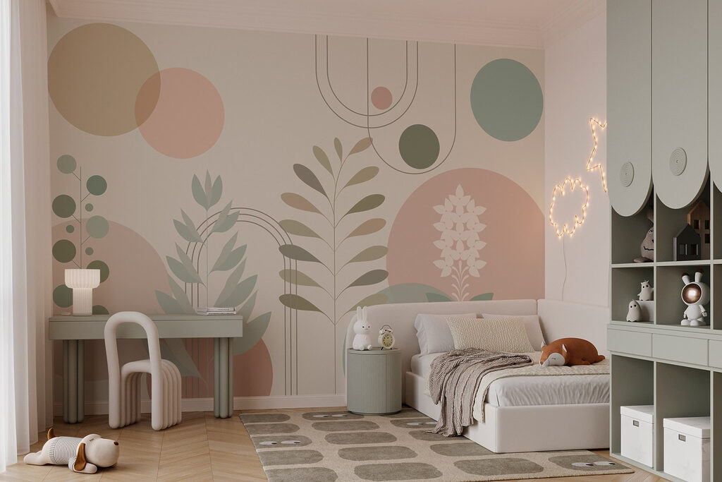 Абстрактний ботанічний дизайн з м'якими кольорами Абстрактний ботанічний дизайн з м'якими кольорами