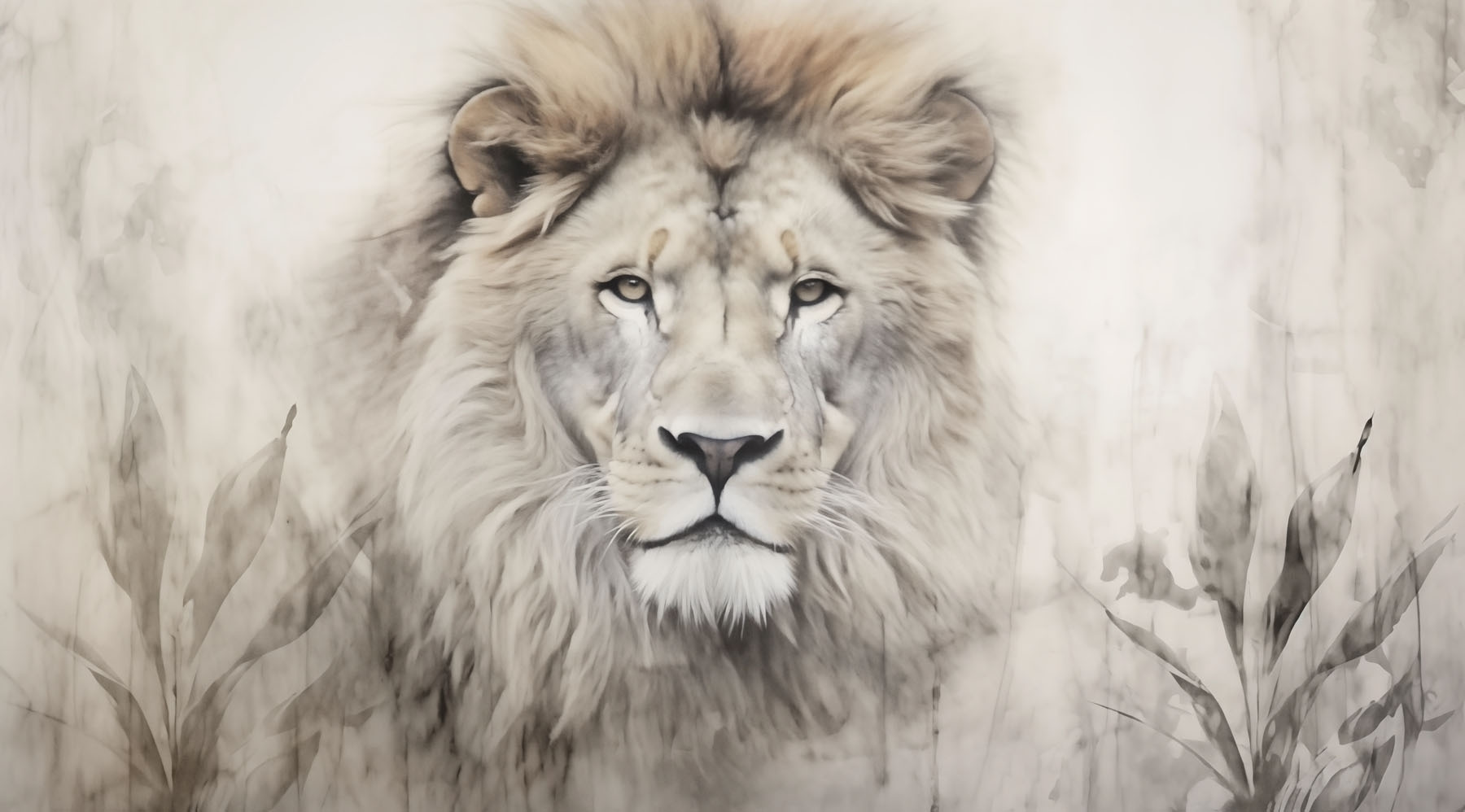 Majestic lion in serene surroundings Majestic lion in serene surroundings