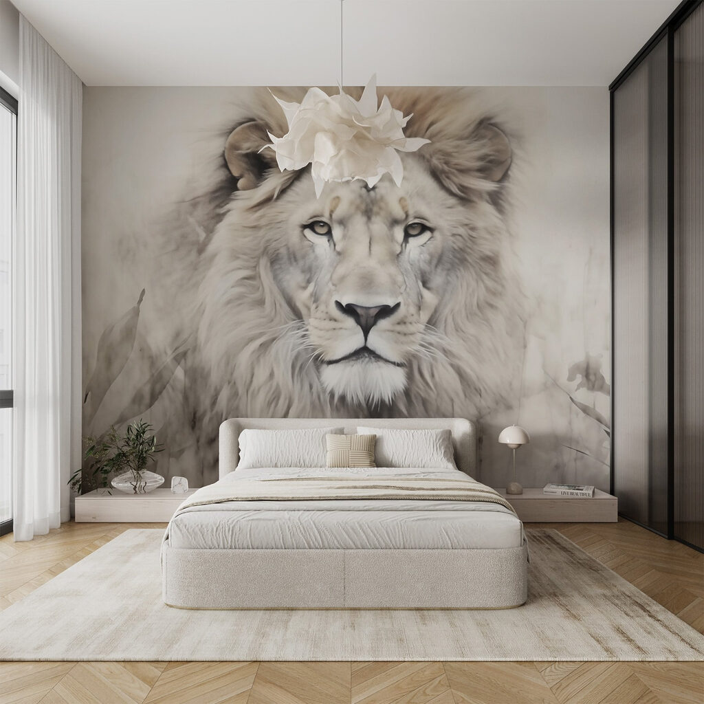 Majestic lion in serene surroundings Majestic lion in serene surroundings