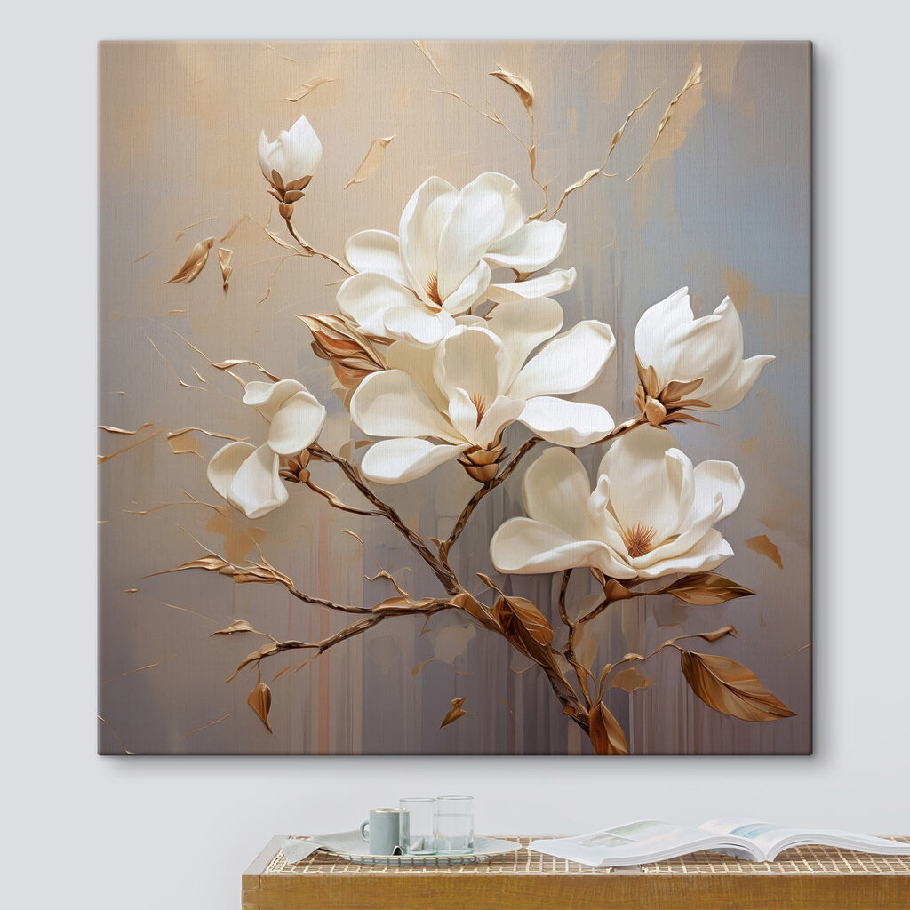 Painting of white flowers