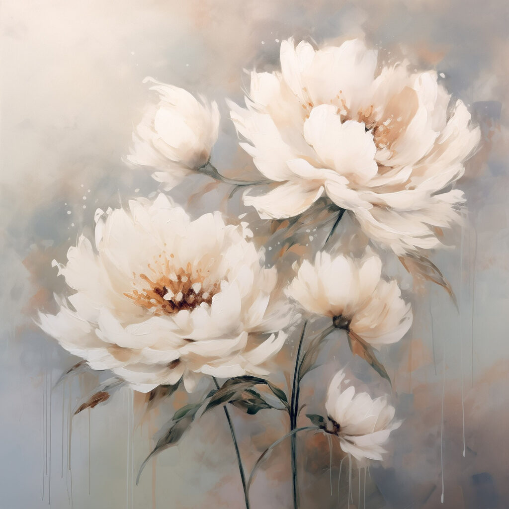 Painting of white flowers