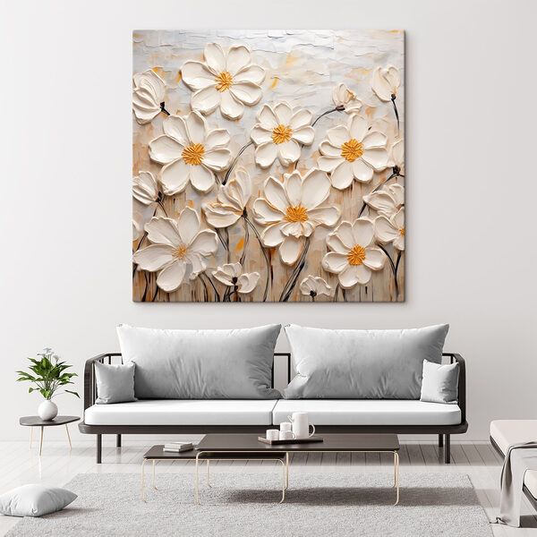 Painting of white flowers Painting of white flowers