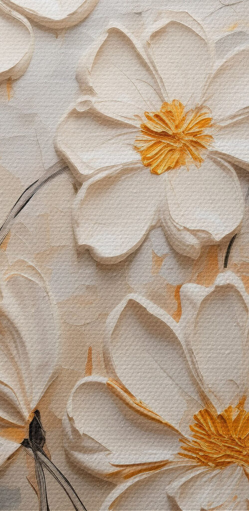 Painting of white flowers Painting of white flowers