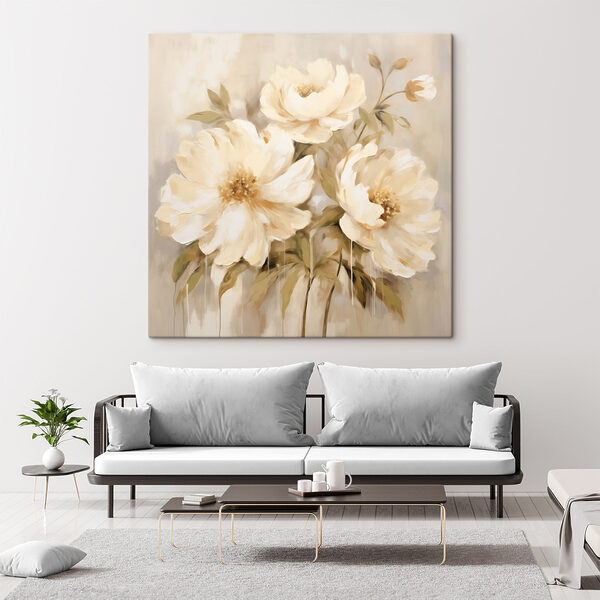 Painting of flowers on a wall Painting of flowers on a wall