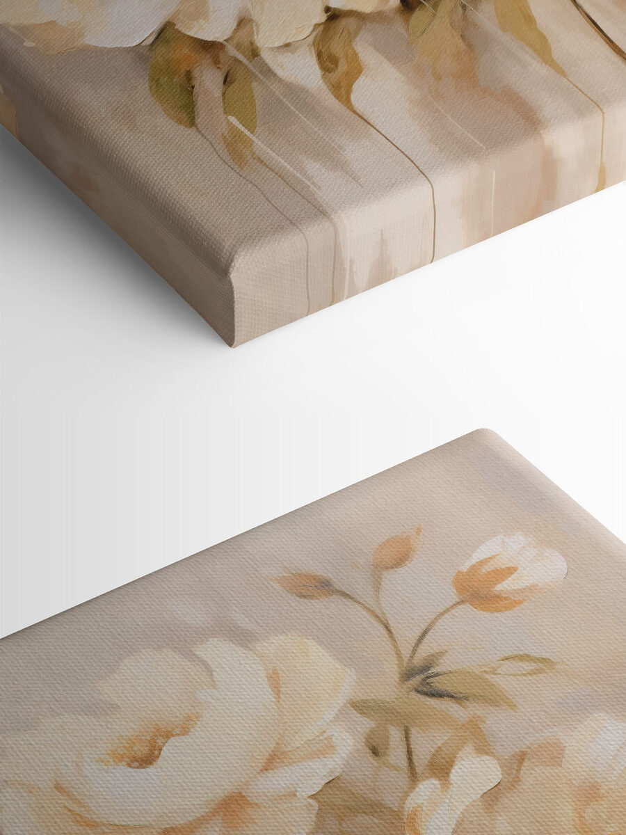Painting of flowers on a wall Painting of flowers on a wall