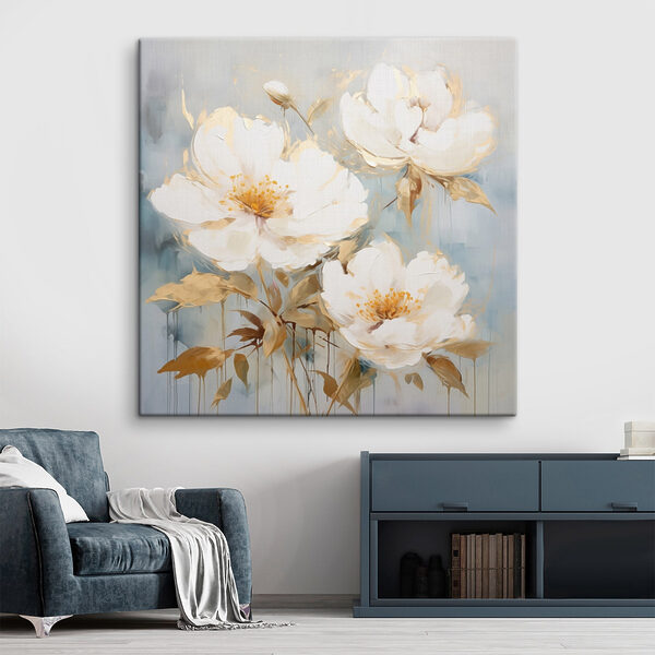 Painting of white flowers Painting of white flowers