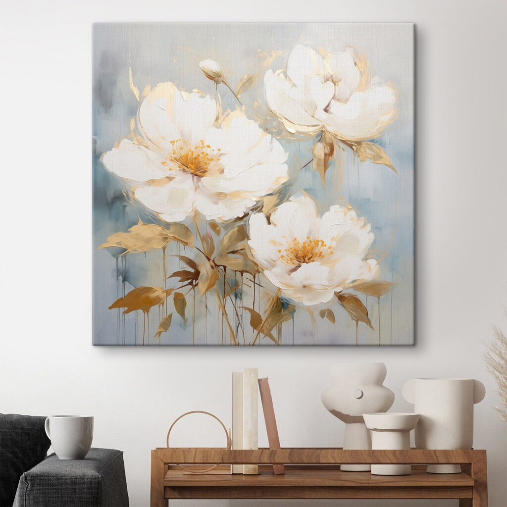Painting of white flowers Painting of white flowers