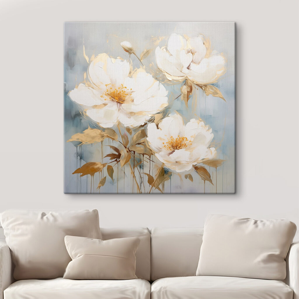 Painting of white flowers Painting of white flowers