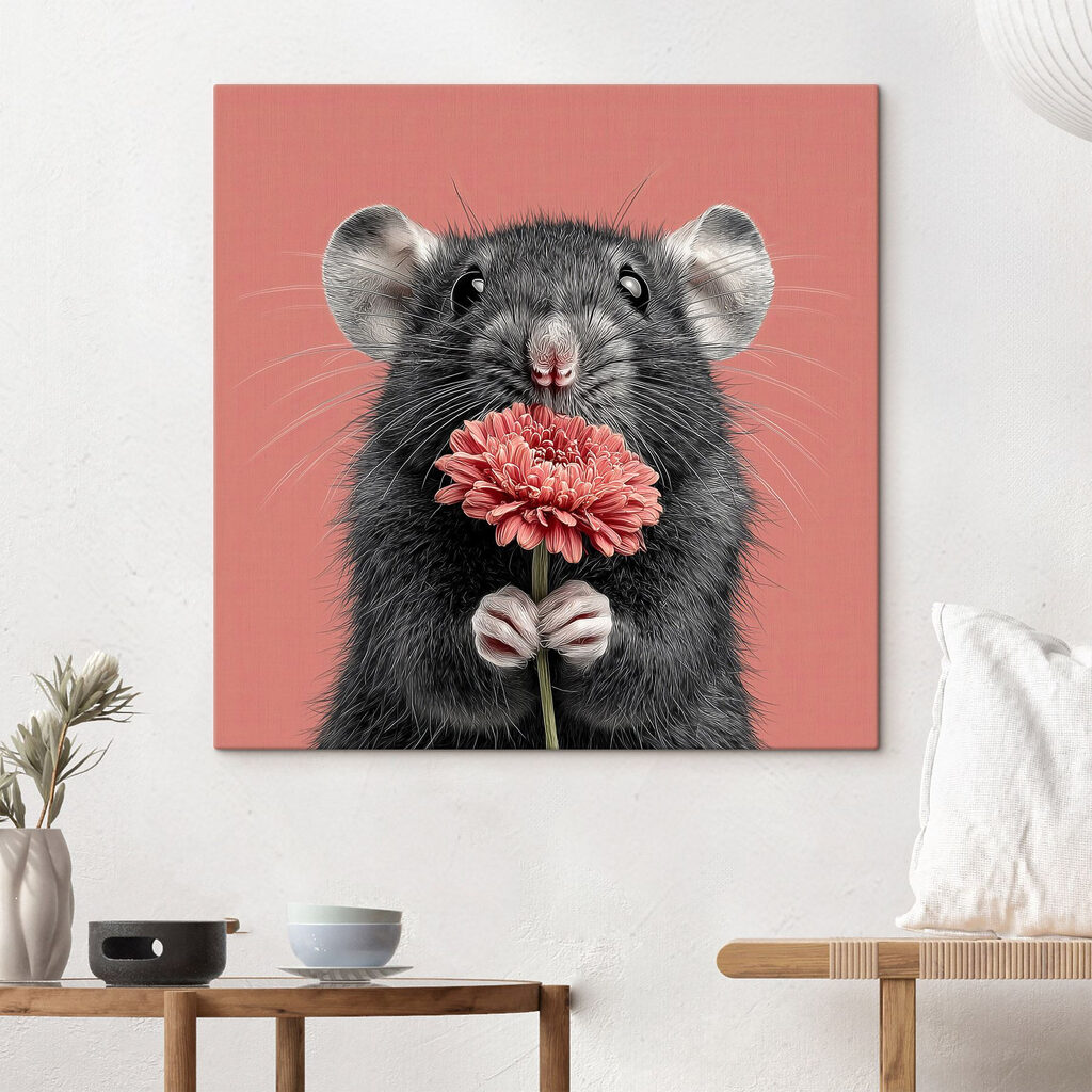 Mouse holding a flower Mouse holding a flower