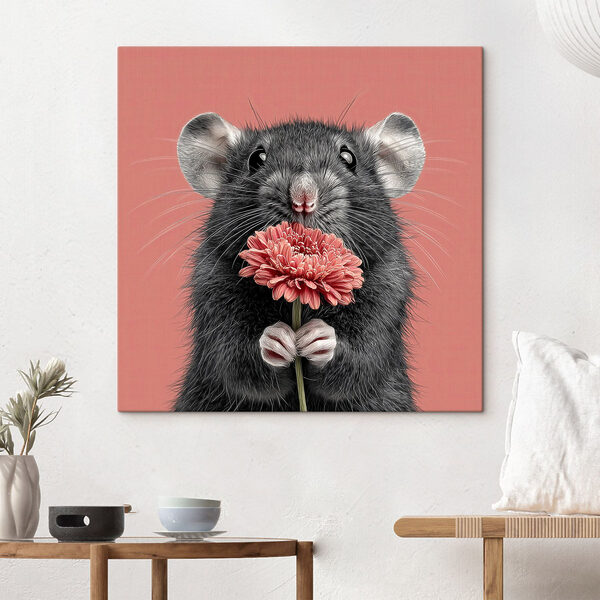 Mouse holding a flower Mouse holding a flower
