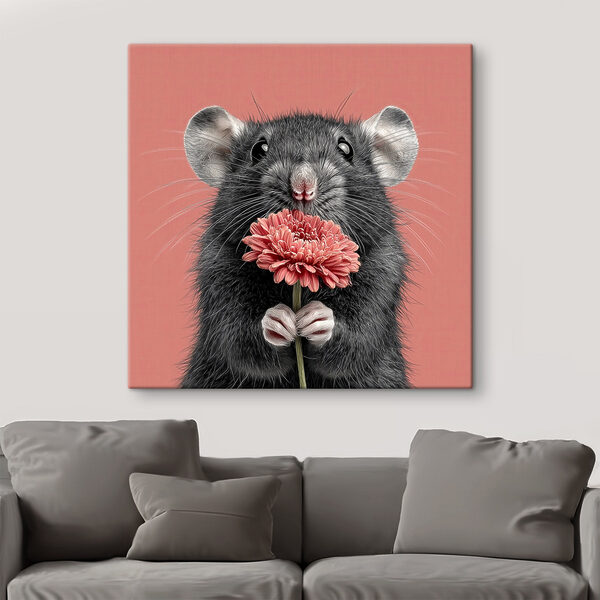 Mouse holding a flower Mouse holding a flower