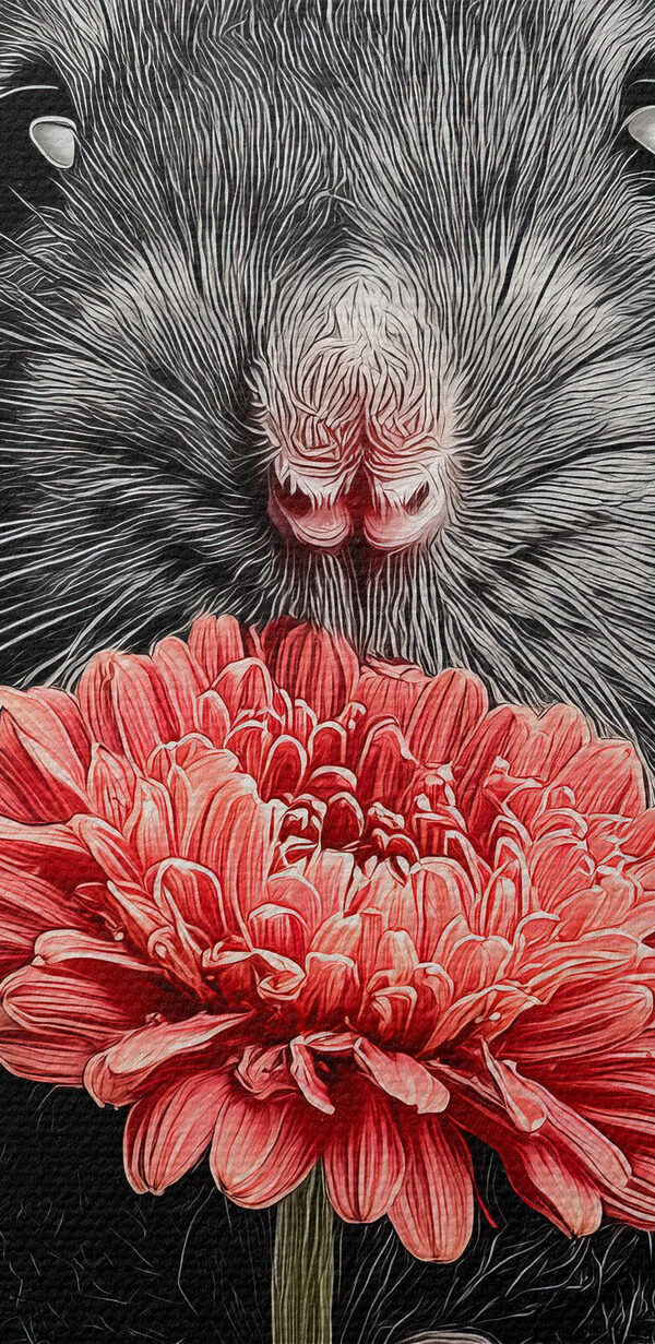 Mouse holding a flower Mouse holding a flower