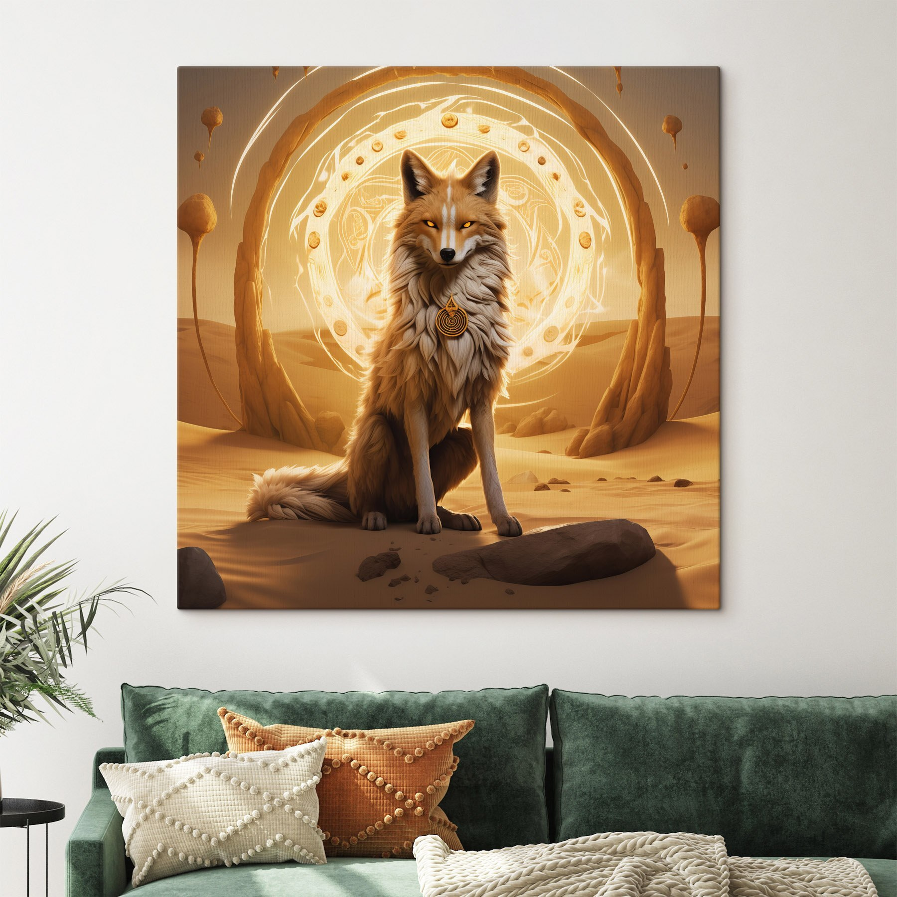 Fox sitting in a desert Fox sitting in a desert