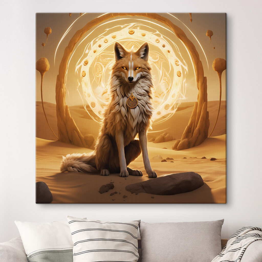 Fox sitting in a desert Fox sitting in a desert