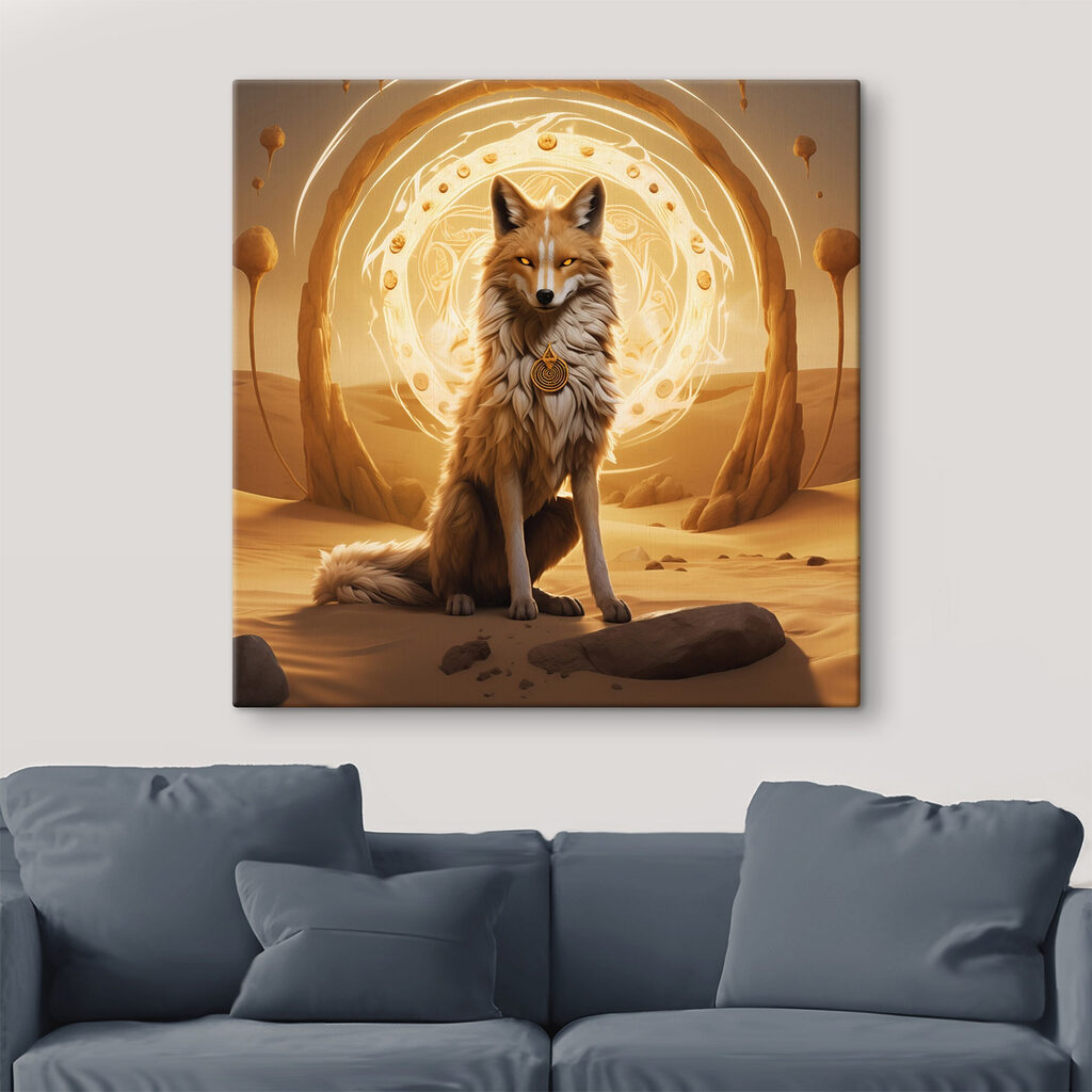 Fox sitting in a desert Fox sitting in a desert