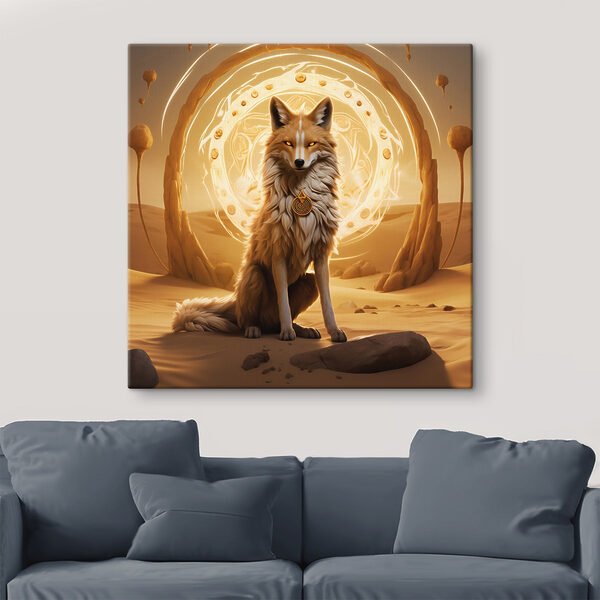 Fox sitting in a desert Fox sitting in a desert
