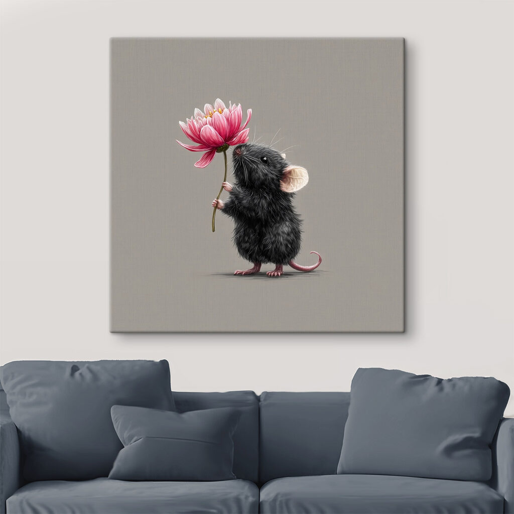 Mouse holding a flower Mouse holding a flower