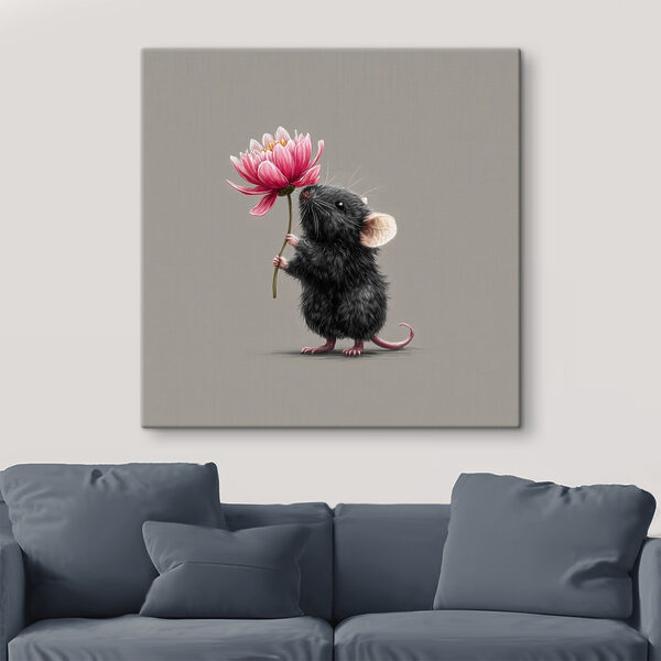 Mouse holding a flower Mouse holding a flower