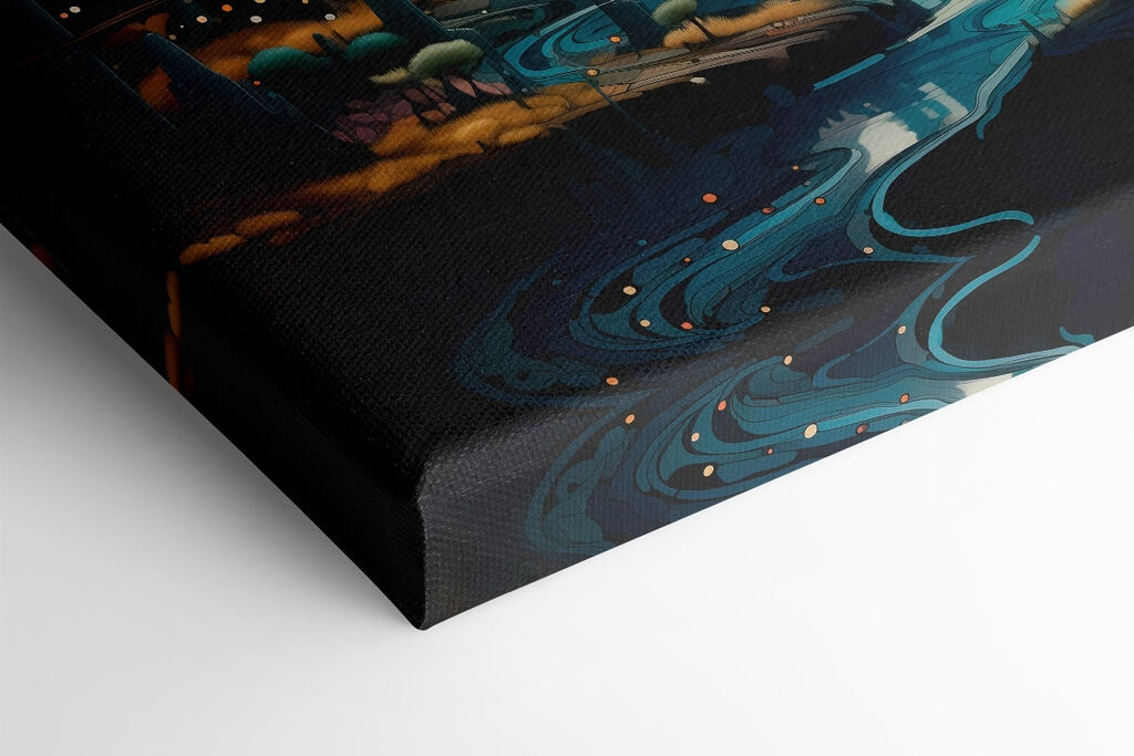 Landscape with trees and planets