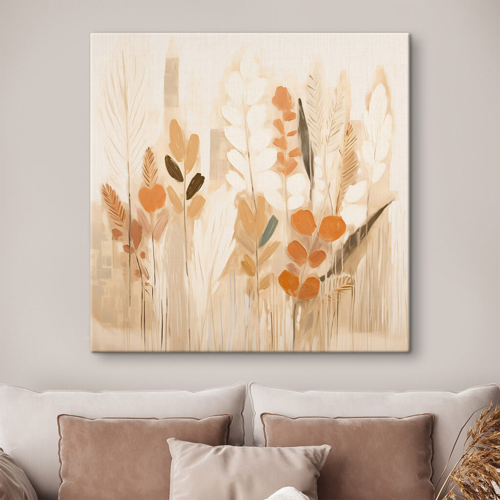 Painting of plants with leaves