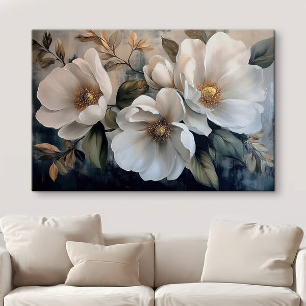 Painting of white flowers Painting of white flowers