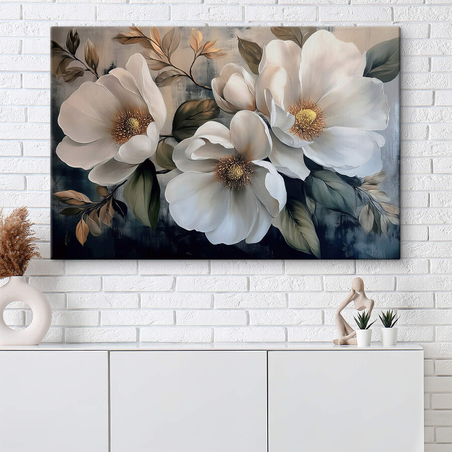 Painting of white flowers Painting of white flowers