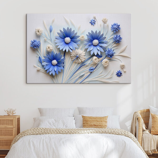 Blue and white paper flowers Blue and white paper flowers