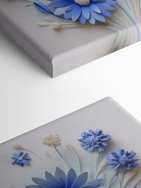 Blue and white paper flowers Blue and white paper flowers