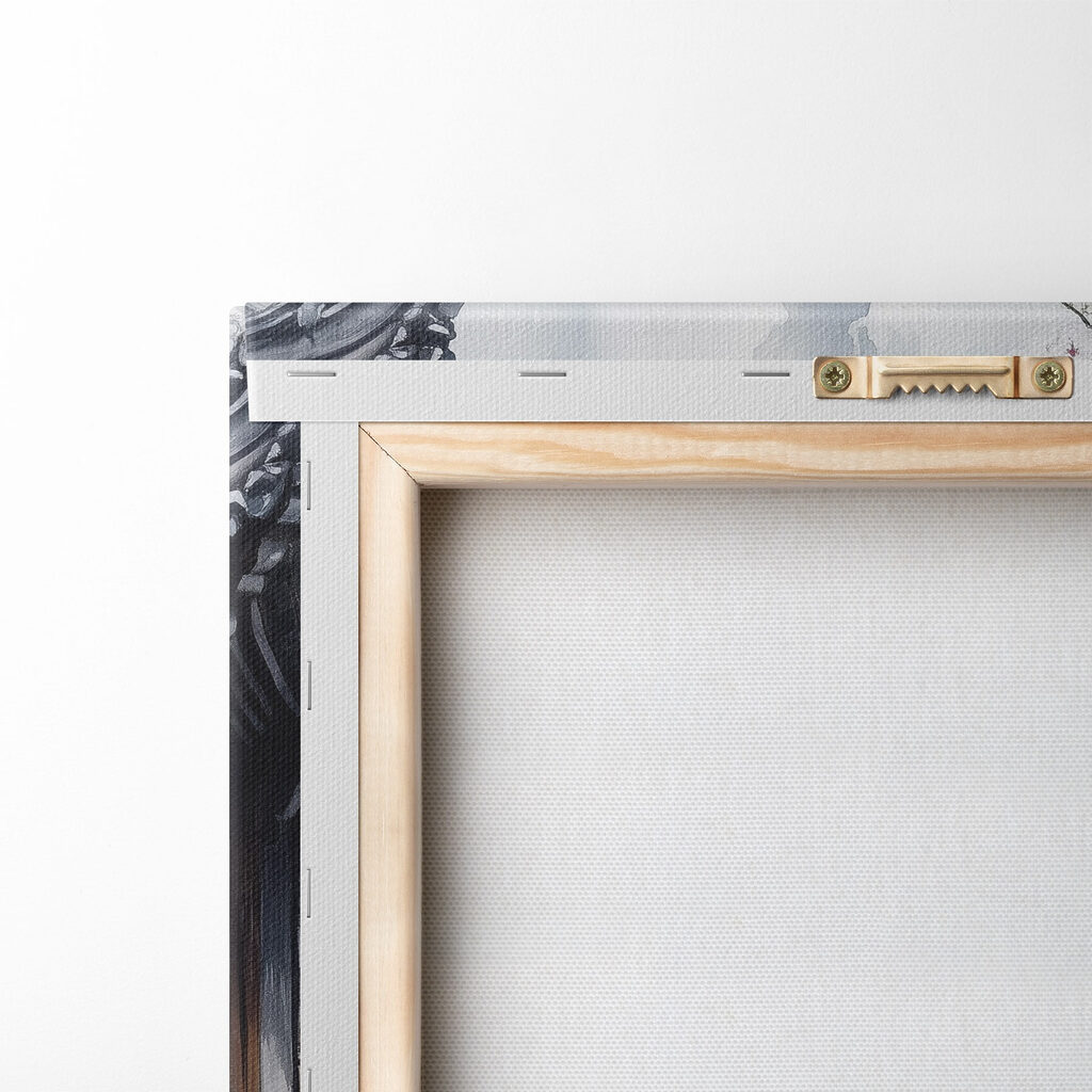 Painting of a building with a tree and flowers Painting of a building with a tree and flowers