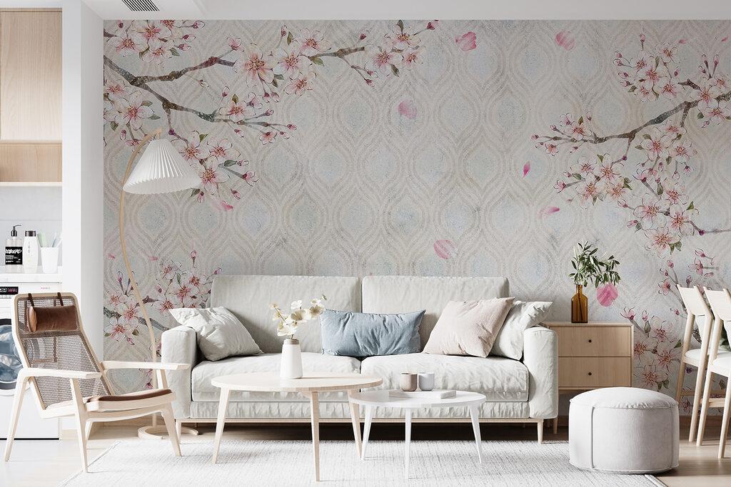 White and pink floral pattern White and pink floral pattern