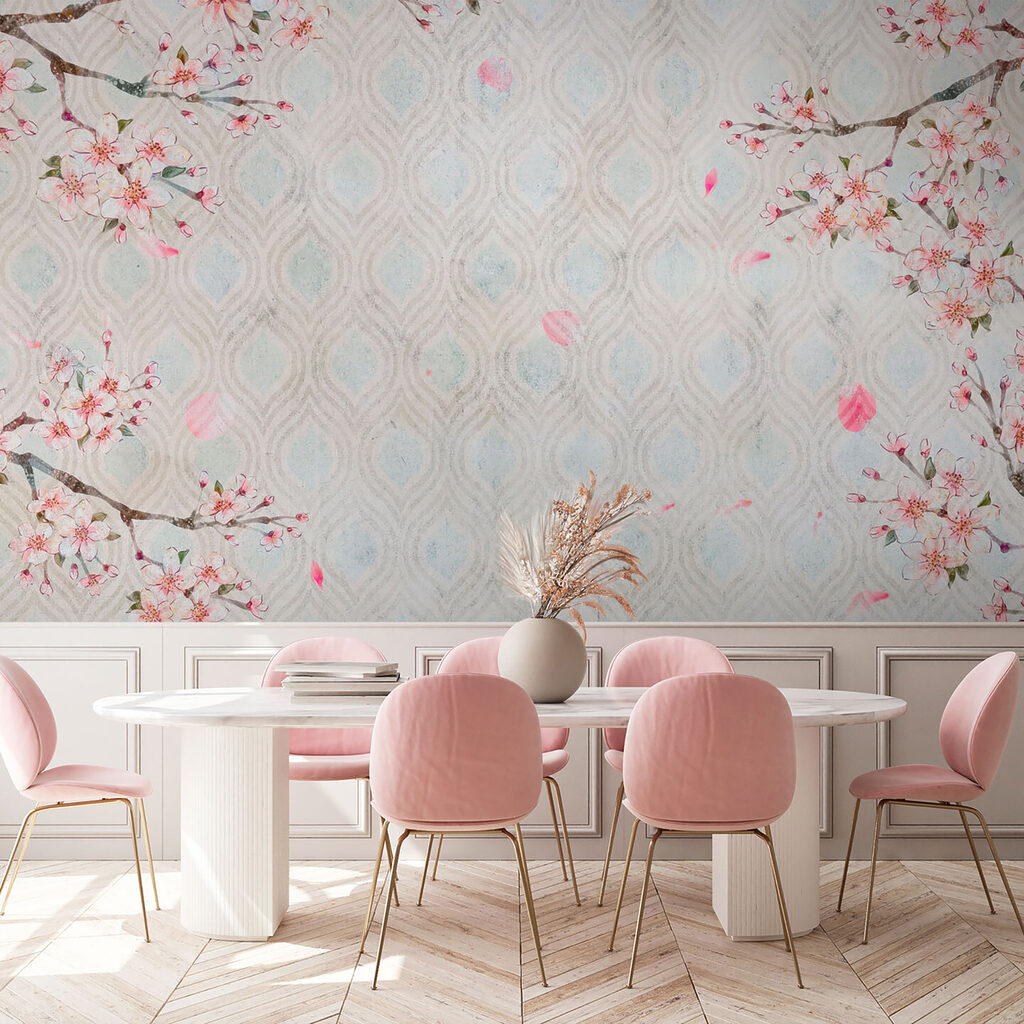 White and pink floral pattern White and pink floral pattern
