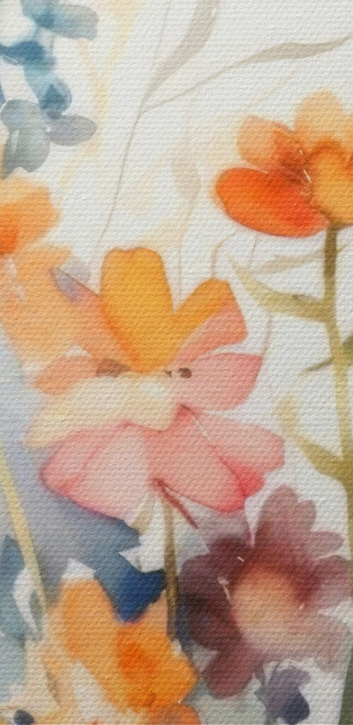 A painting of flowers and leaves A painting of flowers and leaves