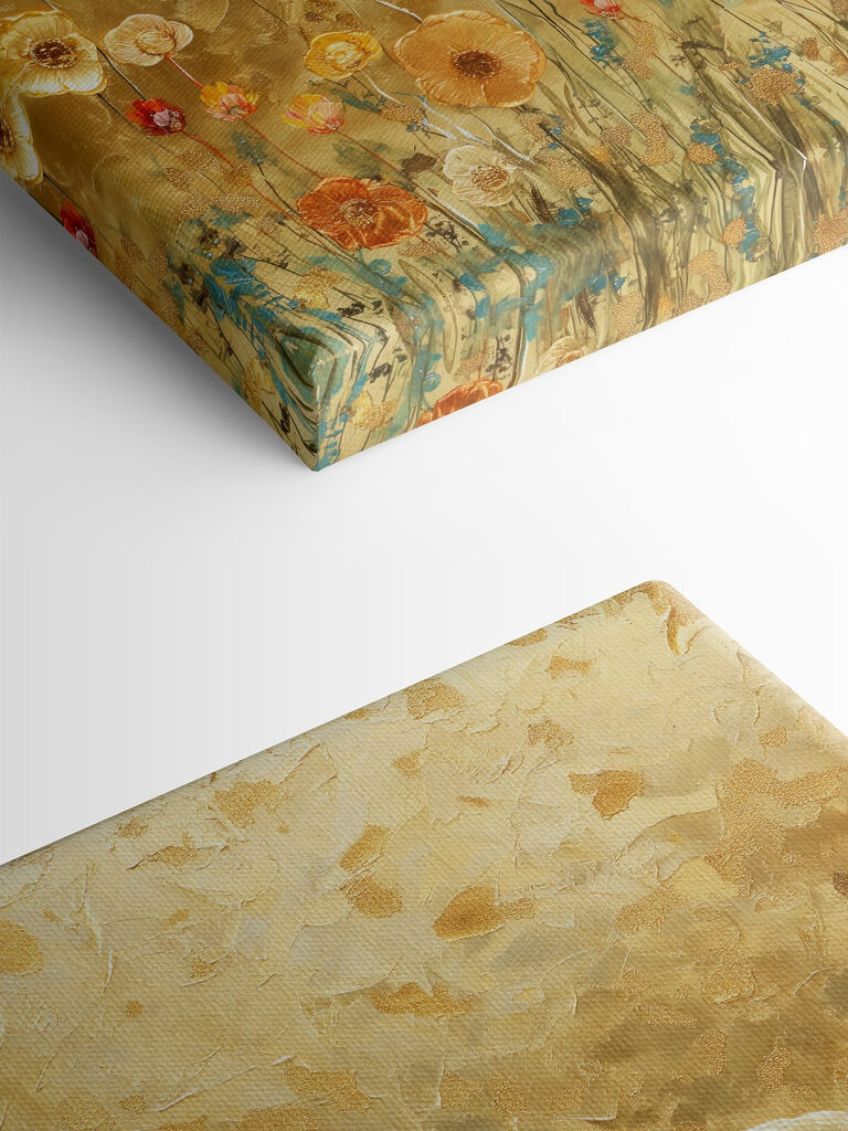 Painting of flowers on a wall